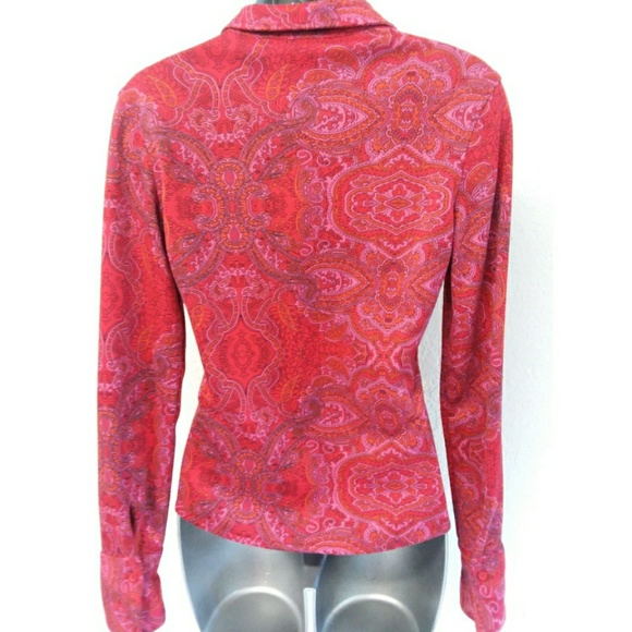 Velvet Button Down Shirt /Top - Picture 2 of 4